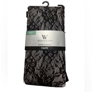 NWT Women’s Worthington Black lace Tights
